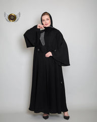 عباية عملية درز أبيض - tahaniboutique