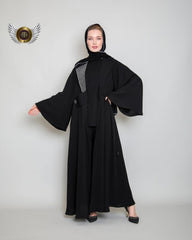 عباية عملية درز أبيض - tahaniboutique