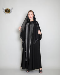عباية عملية بريم أمامي - tahaniboutique