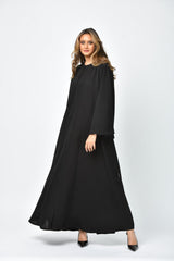 عباية سادة بقصات طولية دبل كلوش من تهاني بوتيك - tahaniboutique