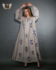 دراعة فخمة كريب مع قطن - tahaniboutique