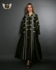 دراعة فخمة مشغولة بالكامل يدويا - tahaniboutique