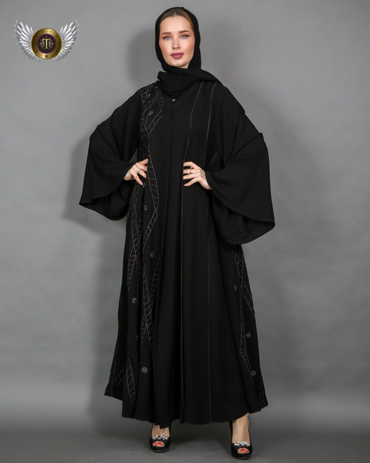 عباية قصة طوق مفتوحة - tahaniboutique