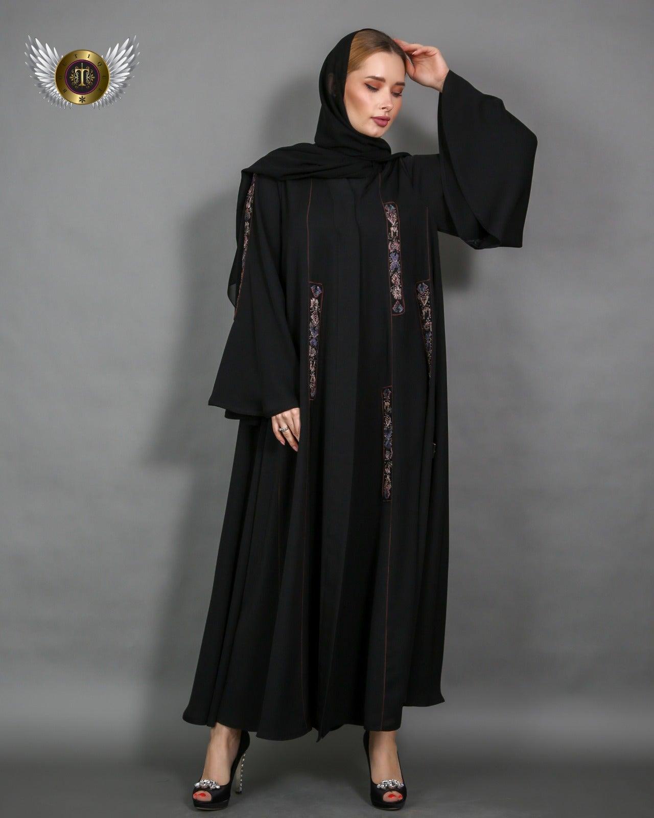 عباية قصات مع ملفع - tahaniboutique