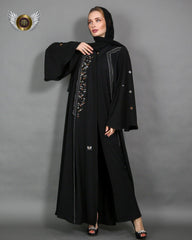 عباية شك يدوي مع ملفع سادة - tahaniboutique
