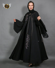 عباية مع ملفع سادة - tahaniboutique