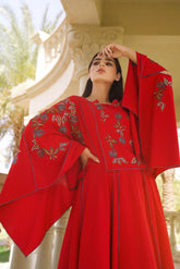 فستان سهرة أحمر للمناسبات - tahaniboutique
