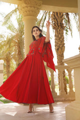 فستان سهرة أحمر للمناسبات - tahaniboutique
