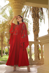 فستان سهرة أحمر للمناسبات - tahaniboutique