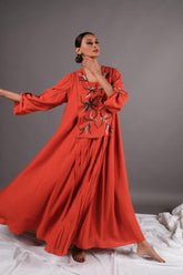 دراعة فخمة ملونة من قطن لينن خفيف وبارد - tahaniboutique