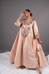 دراعة فخمة ملونة - تطريز ماكينة على قماش شانتون - tahaniboutique
