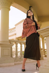 فستان سهرة جازار وجاكار إيطالي - تصميم فخم يدوي - tahaniboutique