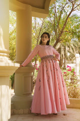 فستان سهرة شانتون فاخر - تصميم يدوي للمناسبات - tahaniboutique