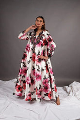 دراعة فخمة مشجرة مشكوكة يدويا - tahaniboutique