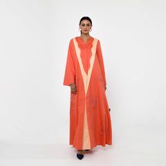 دراعة بتطريز ريسم وقماش قطن إيطالي - tahaniboutique