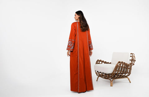 دراعة فخمة بتطريز يدوي بالبريسم - tahaniboutique