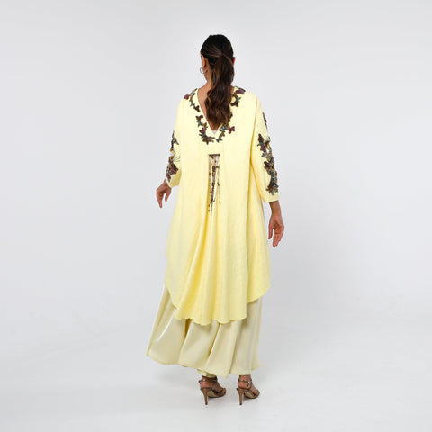 بدلة نسائية فاخرة من قطعتين مع حزام - tahaniboutique