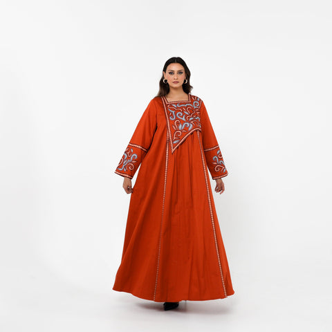 دراعة فخمة بتطريز يدوي بالبريسم - tahaniboutique
