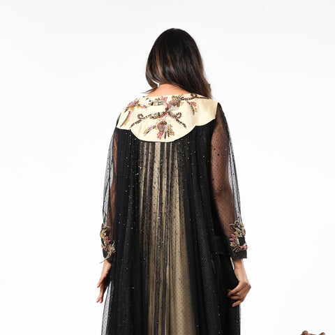 دراعة مشغولة يدويا جاكار وتور إيطالي - tahaniboutique