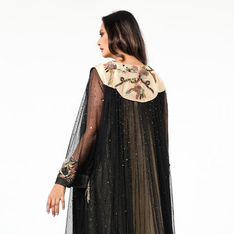 دراعة مشغولة يدويا جاكار وتور إيطالي - tahaniboutique