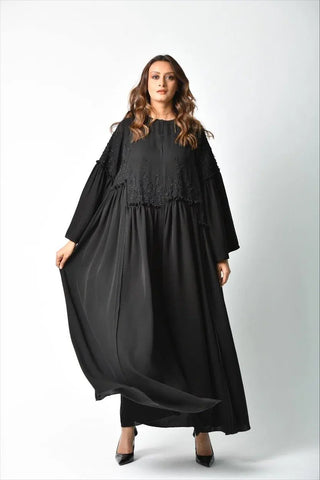 Formal abaya with lace and sequins 