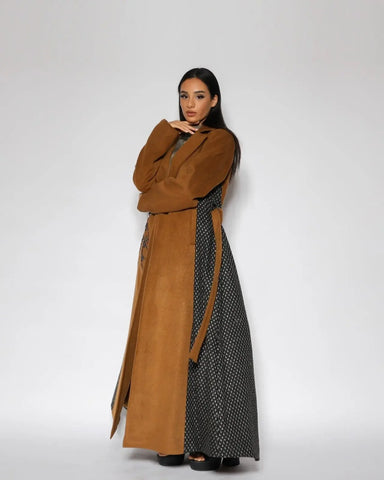 Women's winter wool jacket - hand-stitched and double-stitched