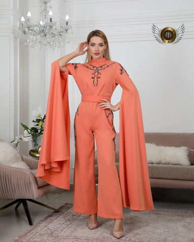 Luxury Women's Sets - 2-Piece Hand-Crepe Gemsuit Set