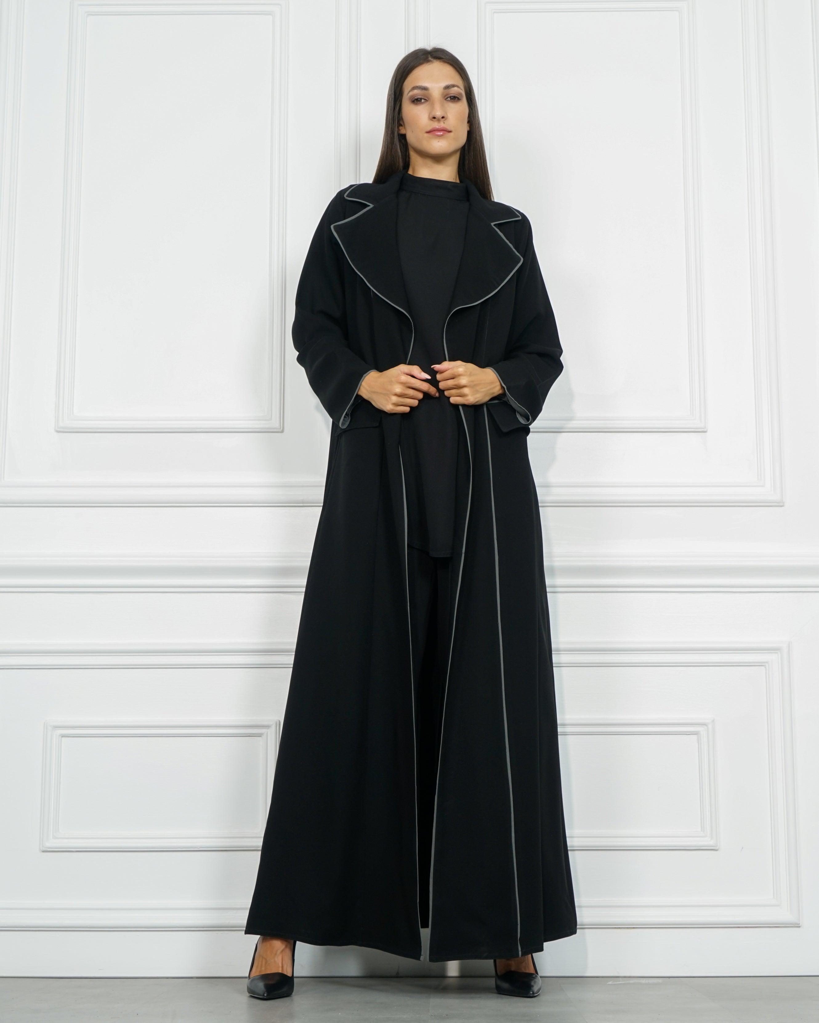 عباية رسمية عملية من قماش الكوبا - خاص لشركة تهاني بوتيك - tahaniboutique