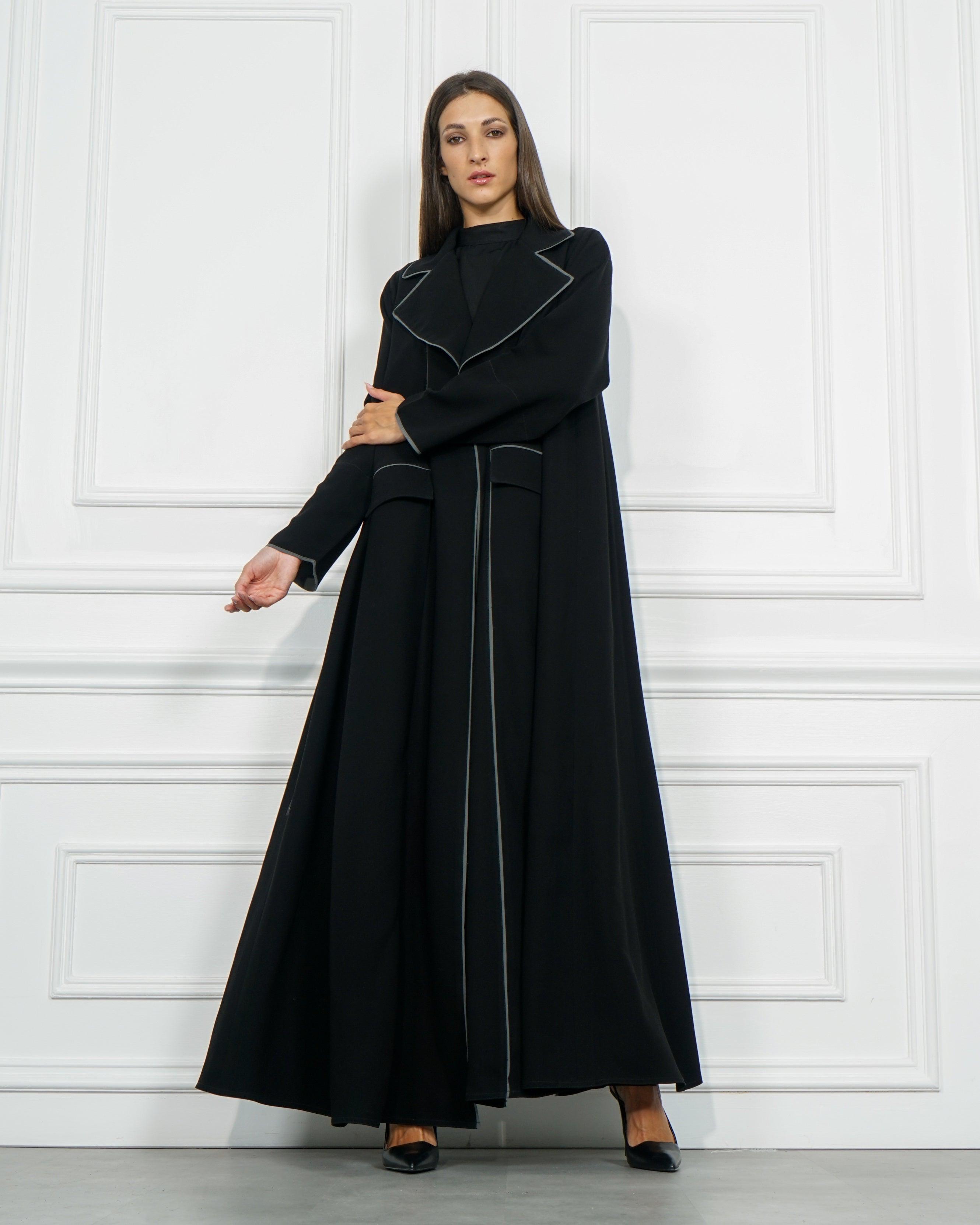 عباية رسمية عملية من قماش الكوبا - خاص لشركة تهاني بوتيك - tahaniboutique