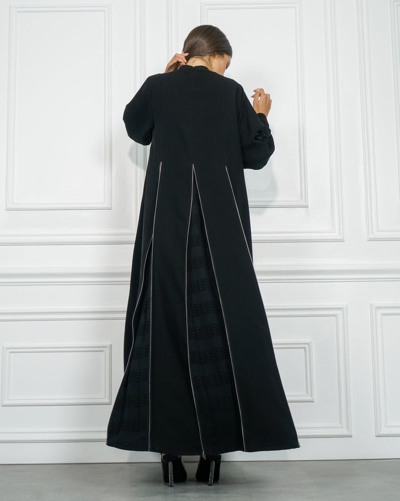 عباية سادة عملية بريم رمادي فاتح - كوبا خاص لتهاني بوتيك - tahaniboutique
