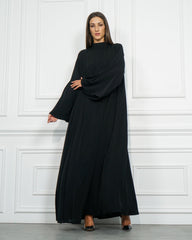 عباية سادة رسمية دبل كلوش من قماش خاص بشركة تهاني بوتيك شبيه بندى - tahaniboutique