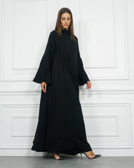 عباية سادة رسمية دبل كلوش من قماش خاص بشركة تهاني بوتيك شبيه بندى - tahaniboutique