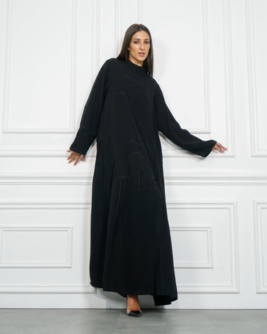عباية سادة دبل كلوش من قماش شبيه بندى خاص بشركة تهاني بوتيك - tahaniboutique