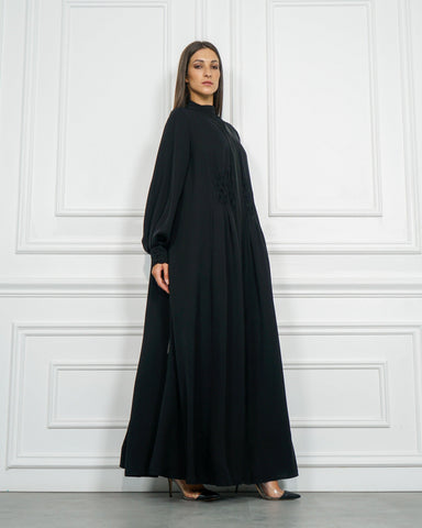 عباية سوداء رسمية دبل كلوش - tahaniboutique