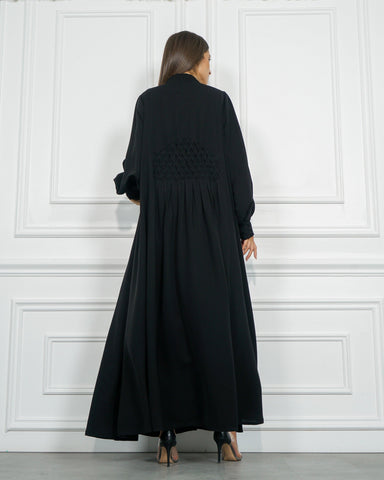 عباية سوداء رسمية دبل كلوش - tahaniboutique