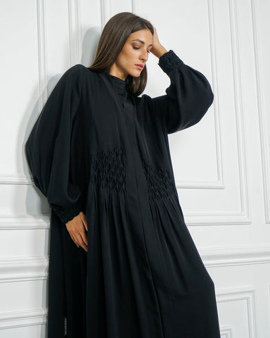 عباية سوداء رسمية دبل كلوش - tahaniboutique