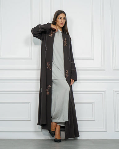 عباية ملونة دبل كلوش - قماش كريب خاص بشركة تهاني بوتيك - tahaniboutique