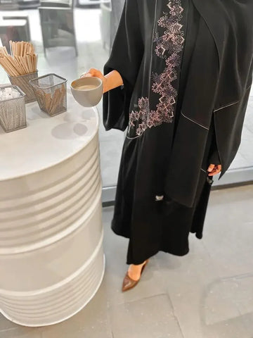Hand embroidery occasion abaya