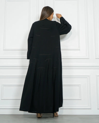 Plain double cloche abaya made of fabric similar to Nada, exclusive to Tahani Boutique 
