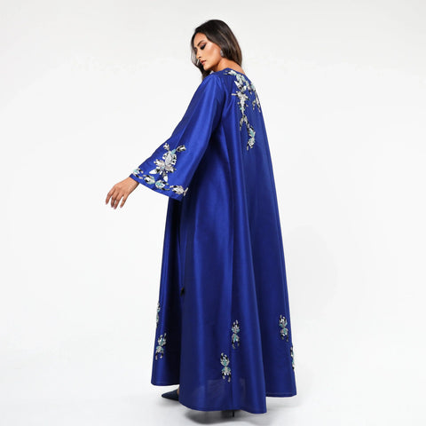 Very luxurious hand-embroidered dress with embroidery, beads and pearls