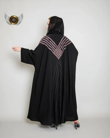 Purple shoulder abaya