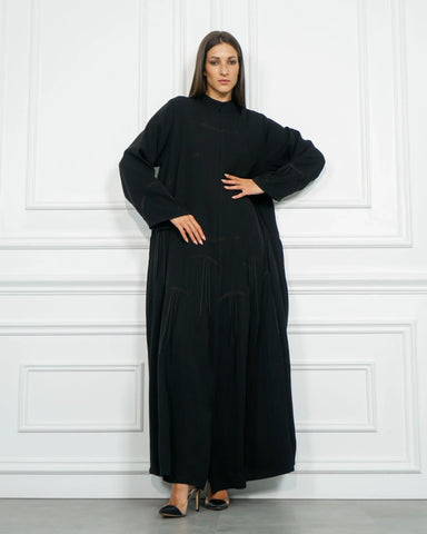 Plain double cloche abaya made of fabric similar to Nada, exclusive to Tahani Boutique 
