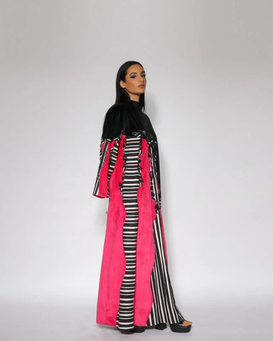 Double Cloche Shawl - Soft Wool and Velvet Blend | Hand Embroidery and Shaping (Ready-Made)