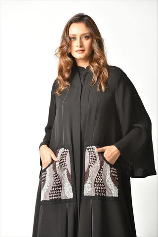 Colorful pocket occasion abaya 