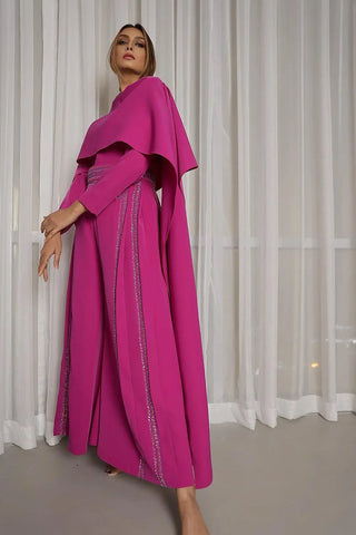 Women's Gemsuit Set with Shawl - Handmade Crepe Set
