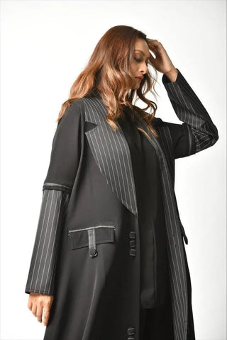 Tahani Boutique front trim blazer abaya