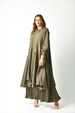 Colorful Italian crepe abaya 