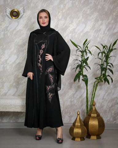 Pink embellished occasion abaya 