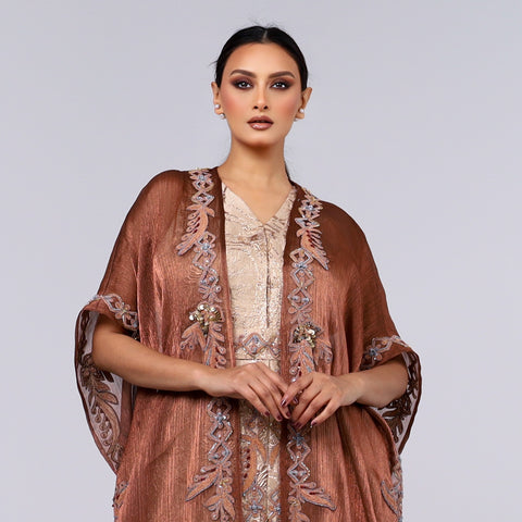 VIP Dress - A handcrafted piece of art made of woven fabric, threads, sequins, and Japanese beads.