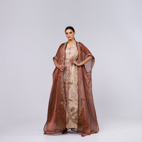 VIP Dress - A handcrafted piece of art made of woven fabric, threads, sequins, and Japanese beads.